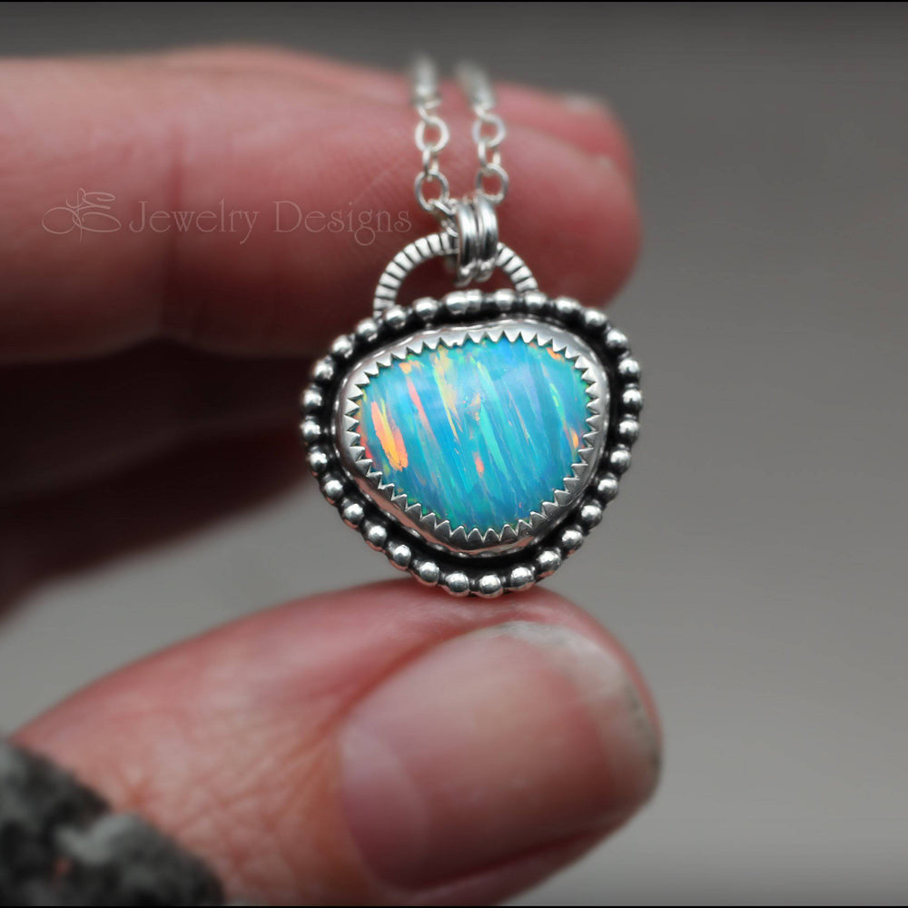 
                  
                    Triangle Opal Necklace - (choose color) - LE Jewelry Designs
                  
                