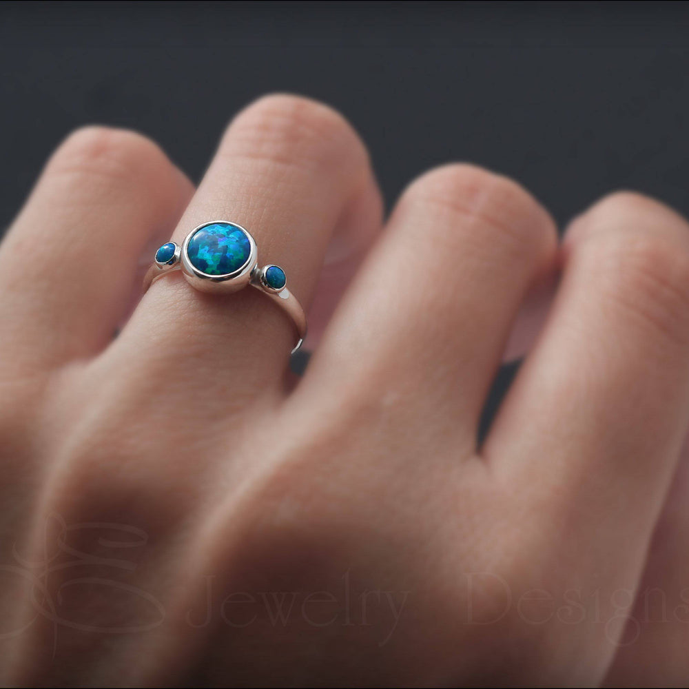 
                  
                    Sterling Silver Opal Trio Ring - LE Jewelry Designs
                  
                
