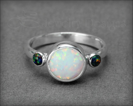 Sterling Silver Opal Trio Ring – LE Jewelry Designs