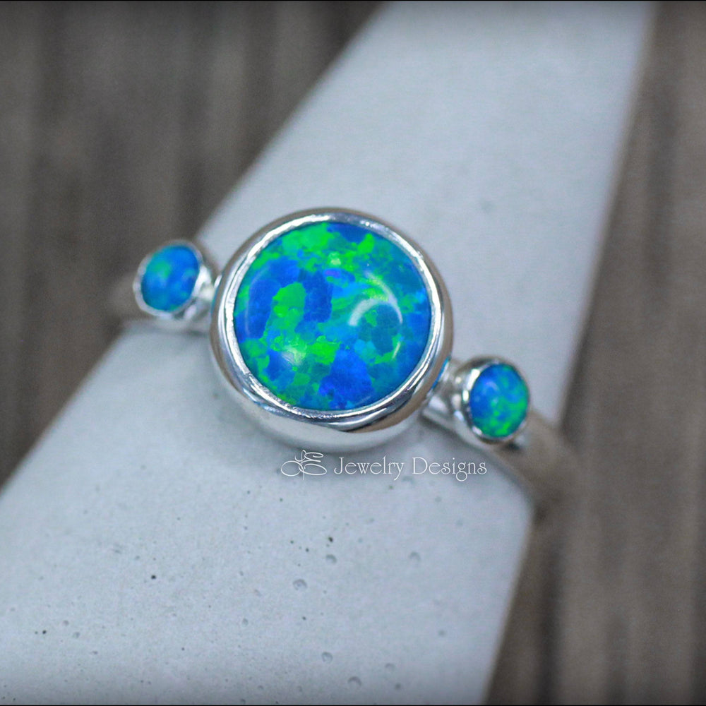 
                  
                    Sterling Silver Opal Trio Ring - LE Jewelry Designs
                  
                