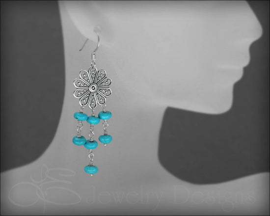 Load image into Gallery viewer, Boho Chic Turquoise Earrings - LE Jewelry Designs

