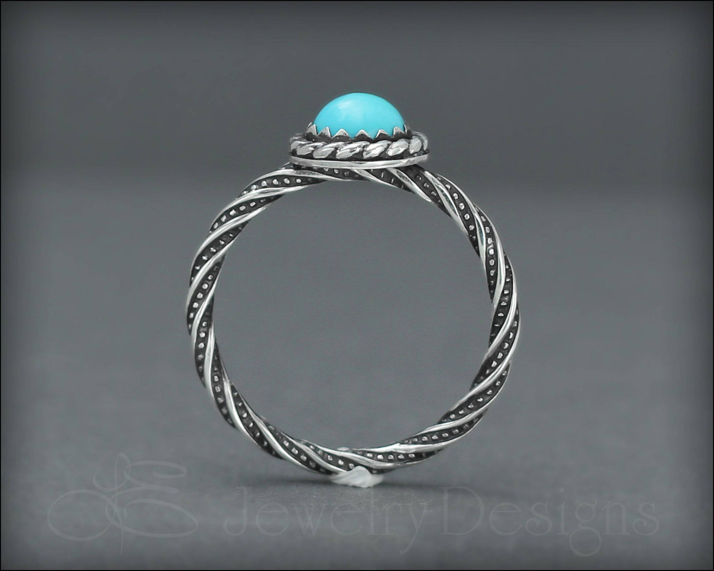 Twisted Sterling Turquoise Ring - LE Jewelry Designs
