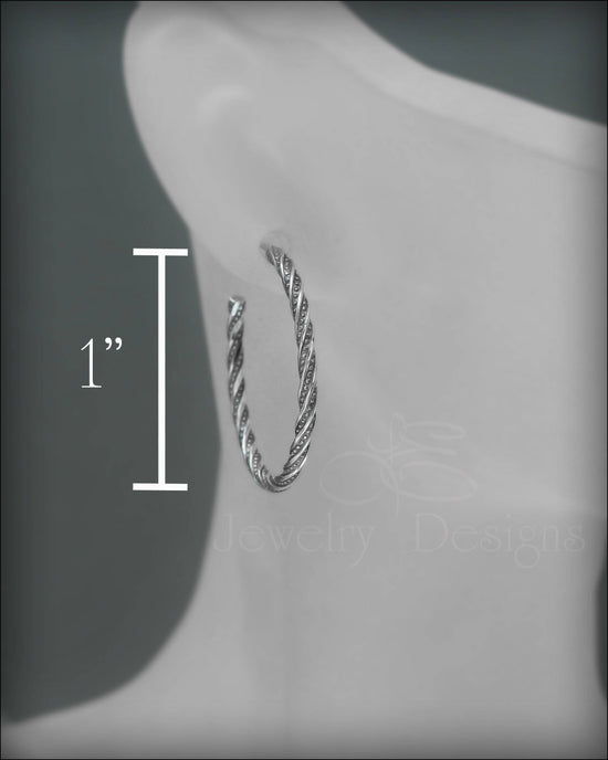 Sterling Twisted Hoop Earrings - LE Jewelry Designs