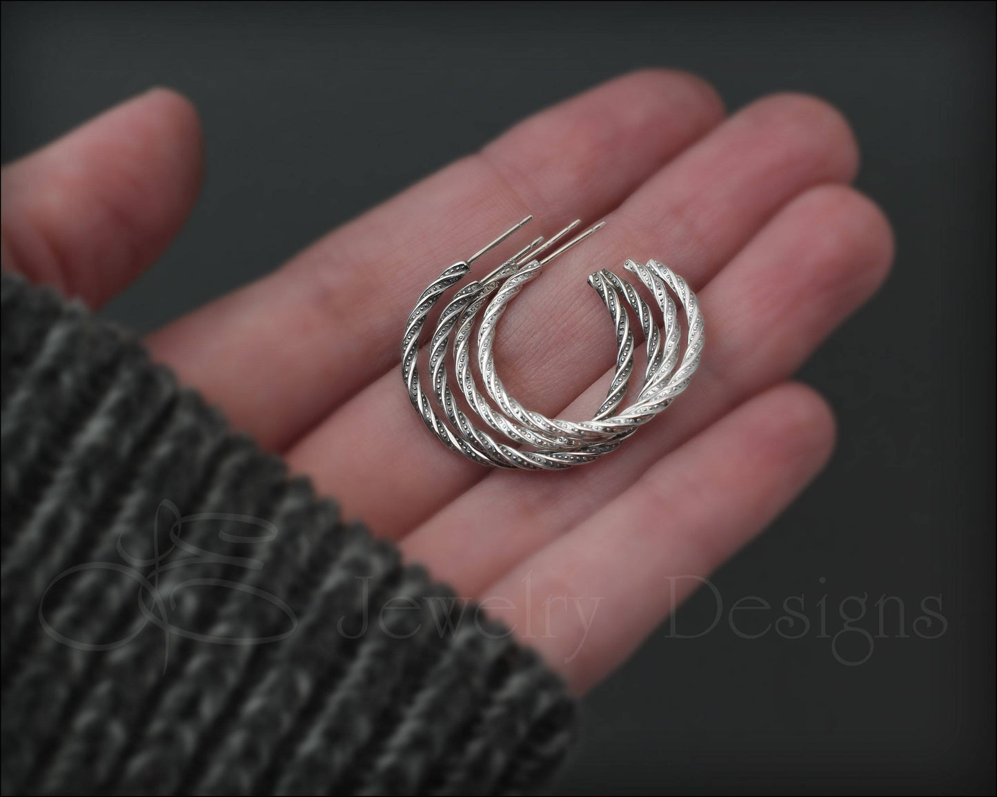 Sterling Twisted Hoop Earrings - LE Jewelry Designs