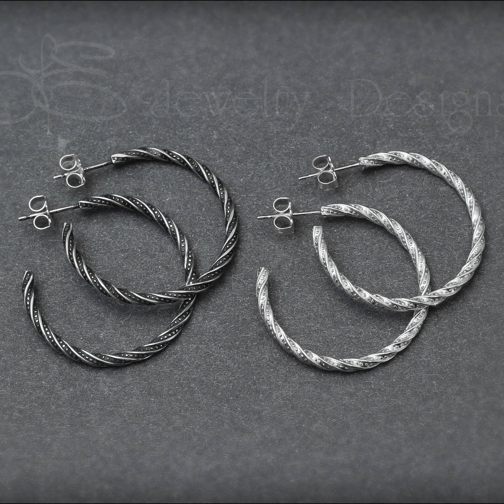 Sterling Twisted Hoop Earrings - LE Jewelry Designs