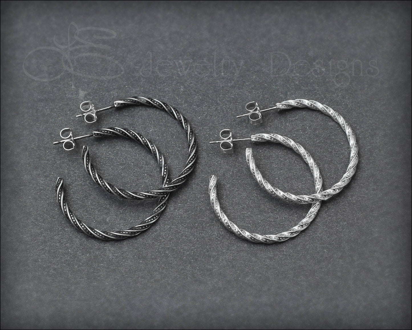 Sterling Twisted Hoop Earrings - LE Jewelry Designs