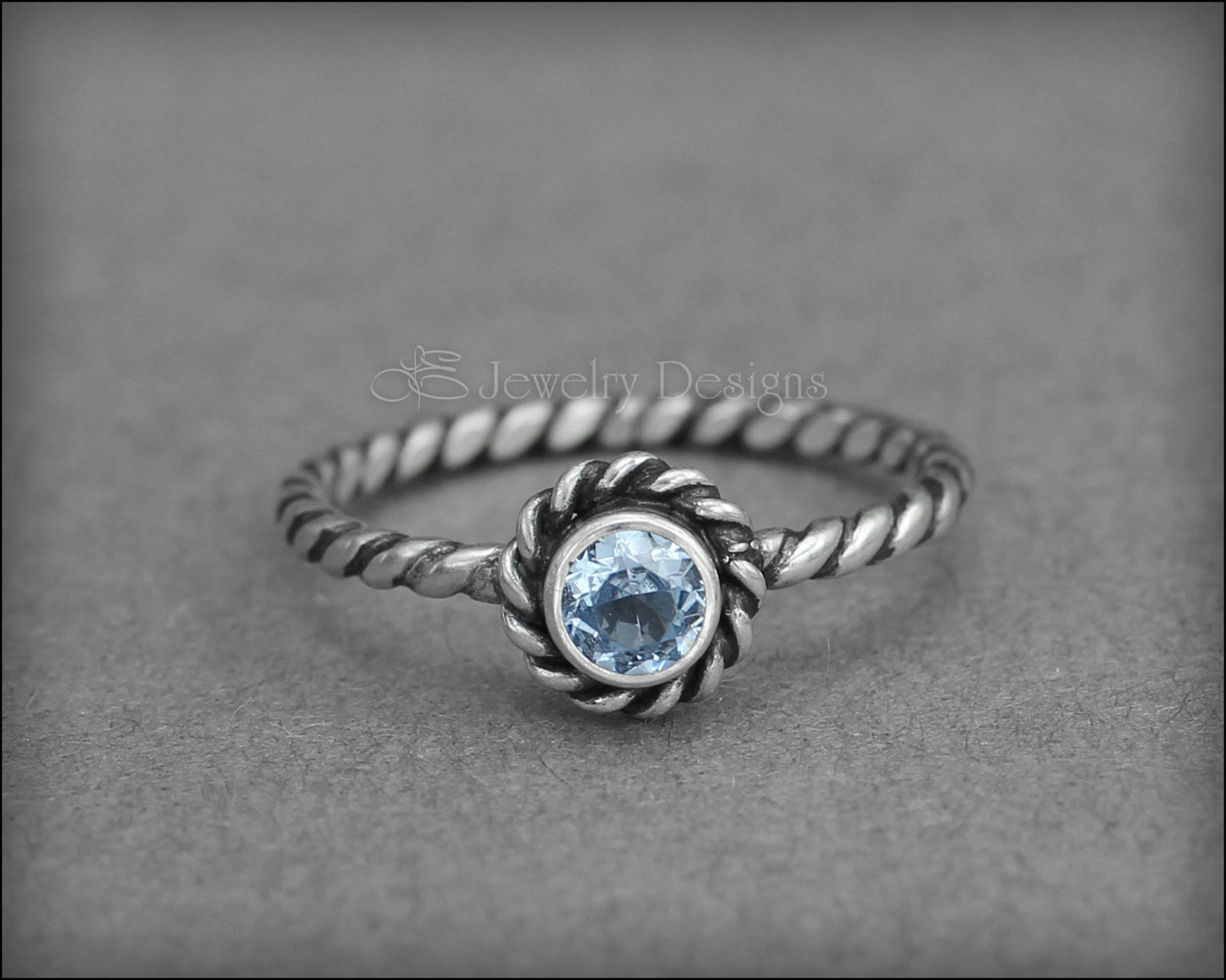 Size 6.5 - Sterling Aquamarine Ring - LE Jewelry Designs