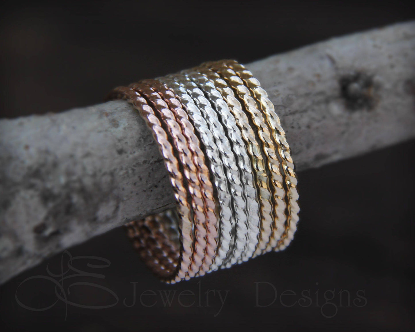 Twisted Stacking Rings - (choose metal) - LE Jewelry Designs