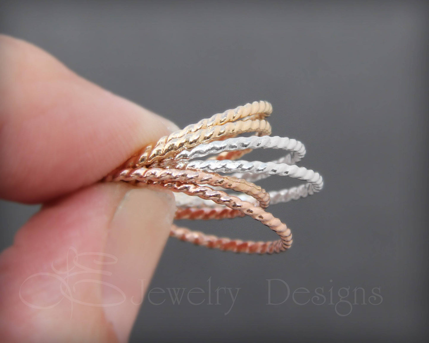 Twisted Stacking Rings - (choose metal) - LE Jewelry Designs