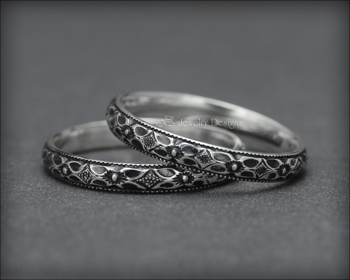 Vintage Style Sterling Floral Ring - LE Jewelry Designs
