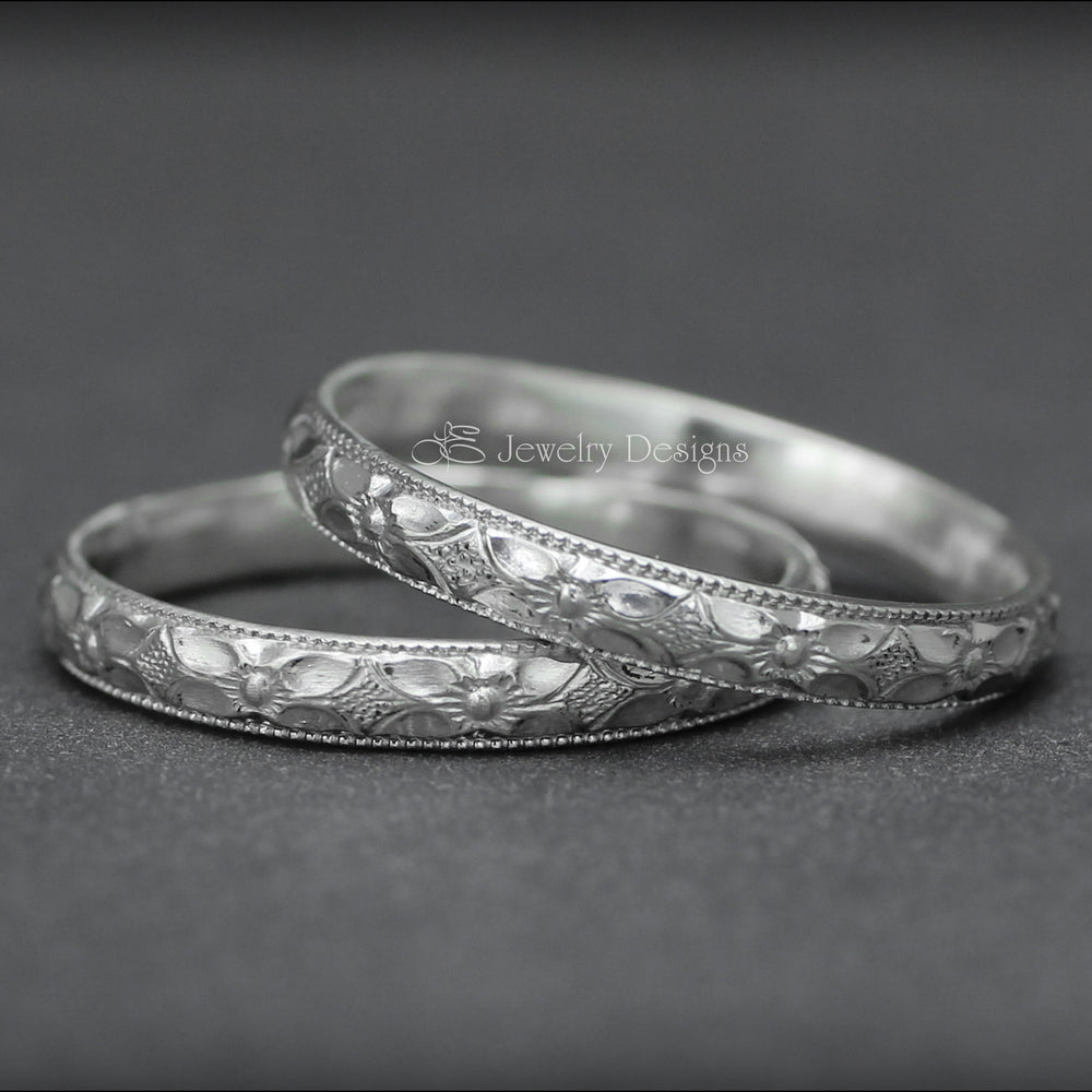 Vintage Style Sterling Floral Ring - LE Jewelry Designs