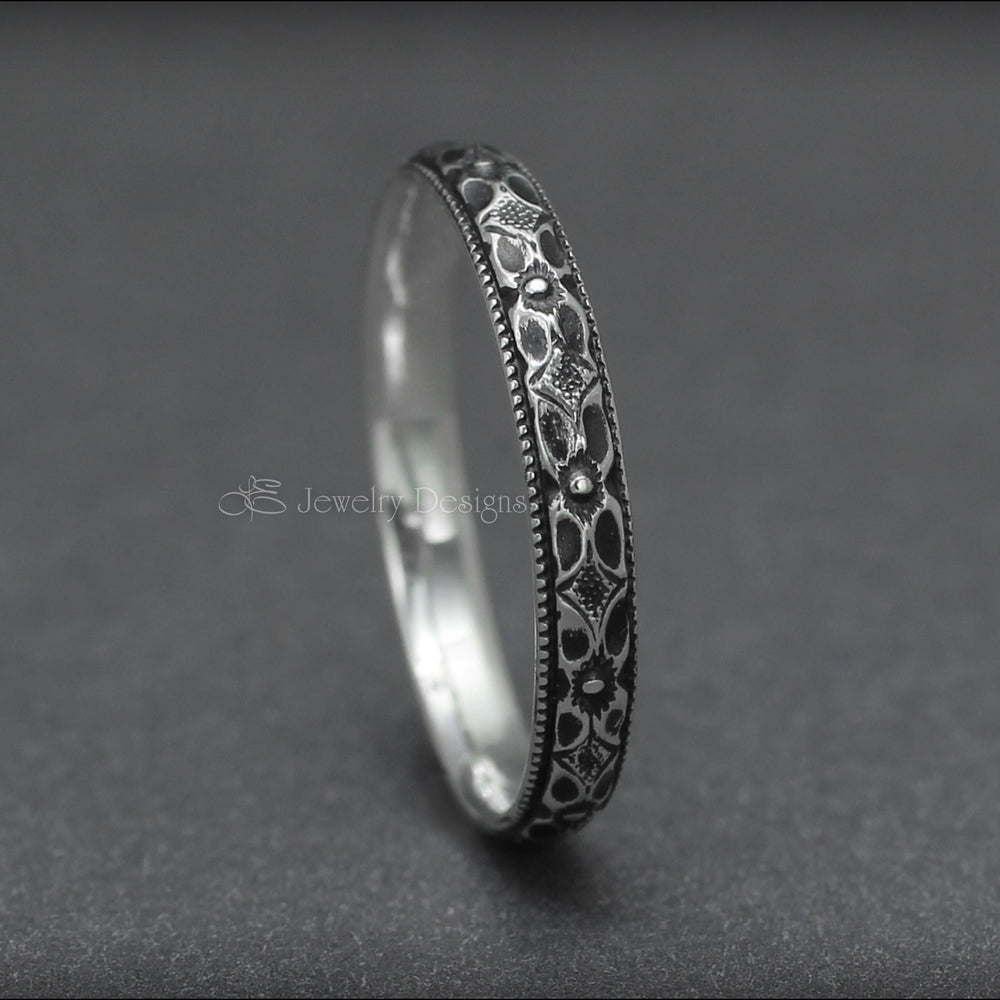Vintage Style Sterling Floral Ring - LE Jewelry Designs