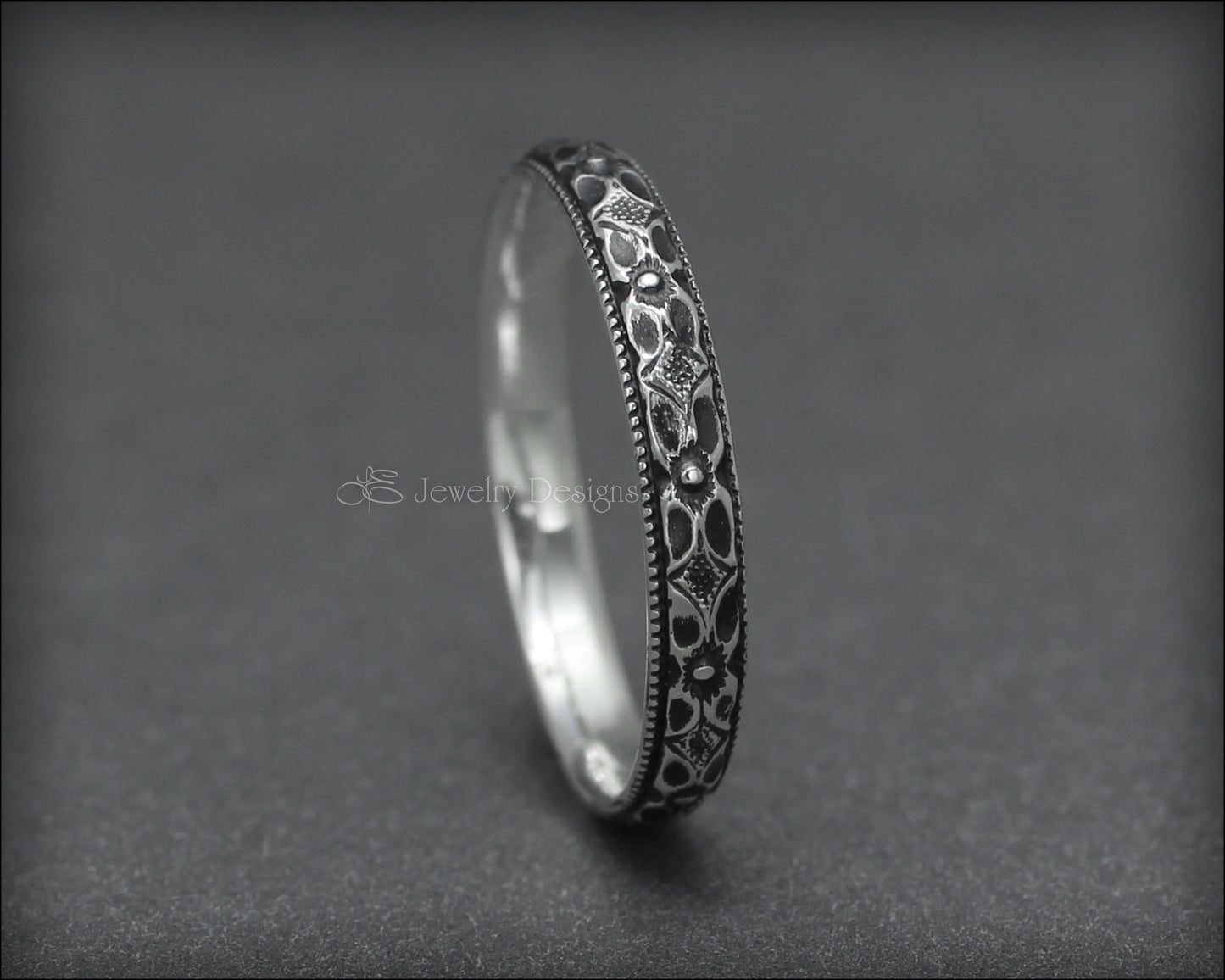 Vintage Style Sterling Floral Ring - LE Jewelry Designs