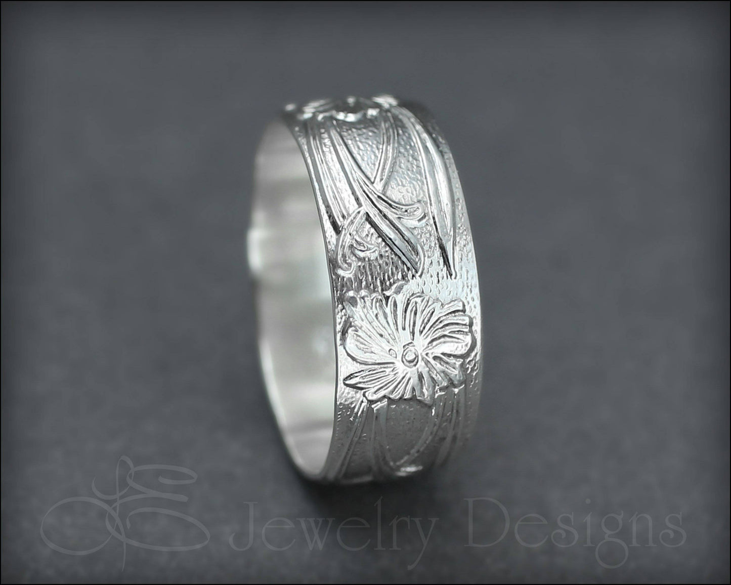 Load image into Gallery viewer, Art Nouveau Wide Floral Band - LE Jewelry Designs
